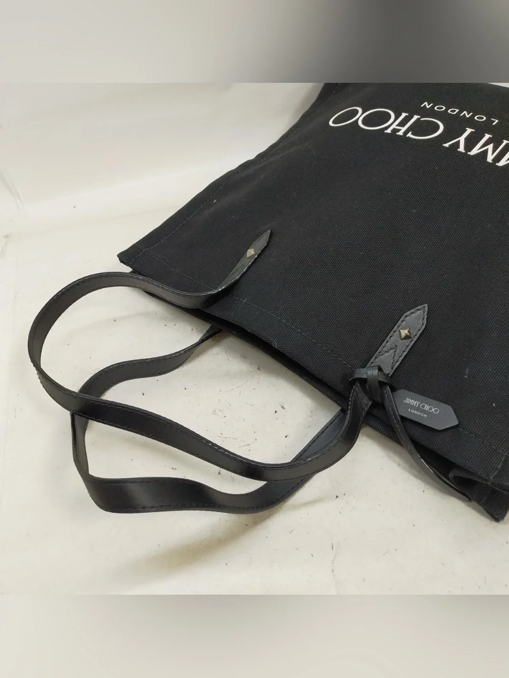 Jimmy Choo Black Canvas Tote Bag